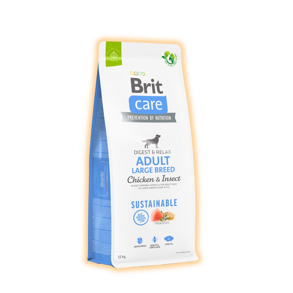 Cухий корм для собак Brit Care Sustainable Adult Large Breed 12 кг - курка та комахи - pawow.com.ua