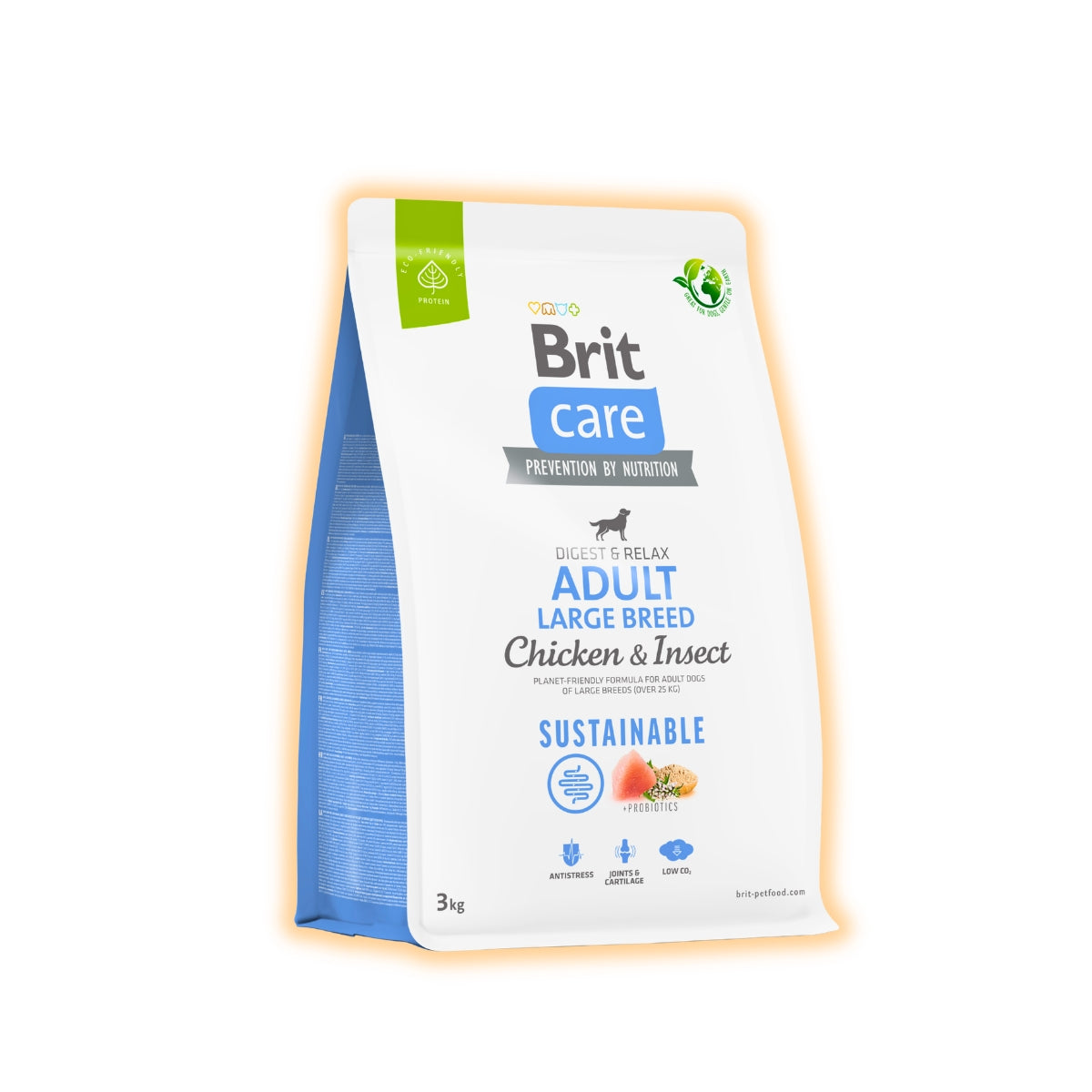 Cухий корм для собак Brit Care Sustainable Adult Large Breed 3 кг - курка та комахи - pawow.com.ua