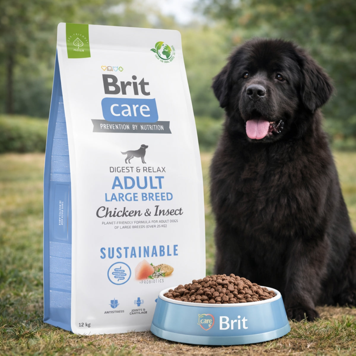Cухий корм для собак Brit Care Sustainable Adult Large Breed - курка та комахи, промофото - pawow.com.ua