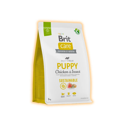 Сухий корм для цуценят Brit Care Sustainable Puppy 3 кг - курка та комахи - pawow.com.ua