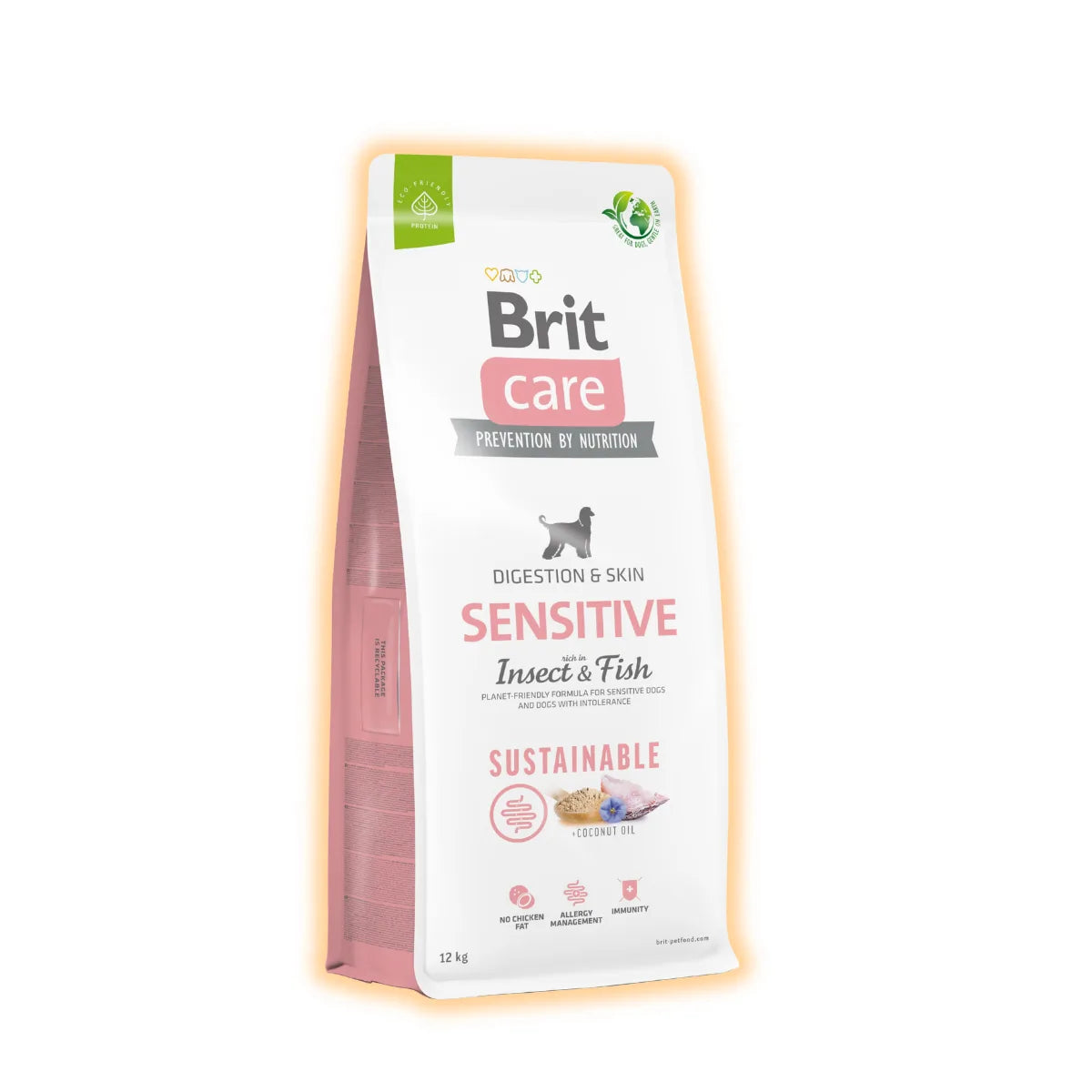 Cухий корм для собак Brit Care Sustainable Sensitive 12 кг - риба та комахи - pawow.com.ua