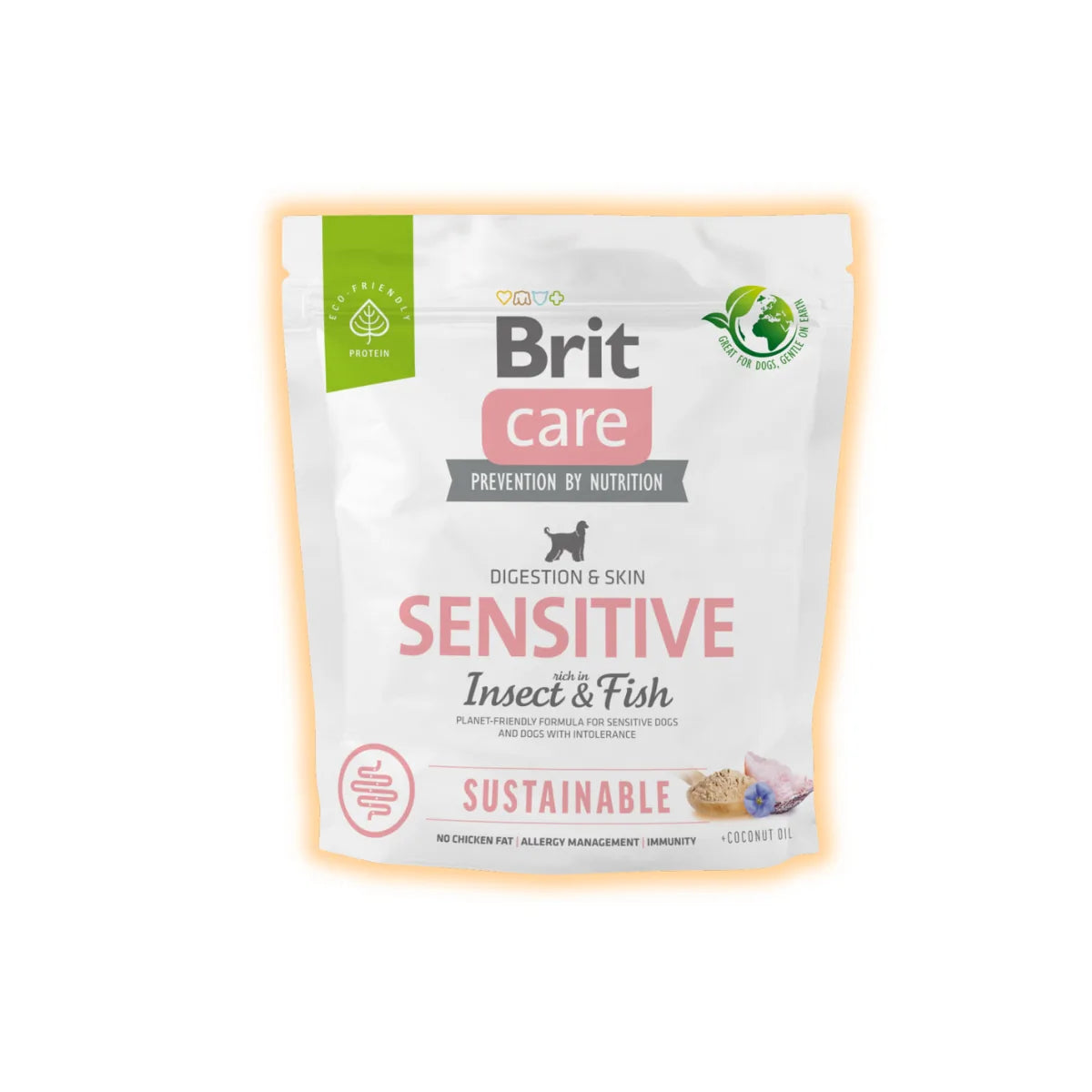 Cухий корм для собак Brit Care Sustainable Sensitive 1 кг - риба та комахи - pawow.com.ua