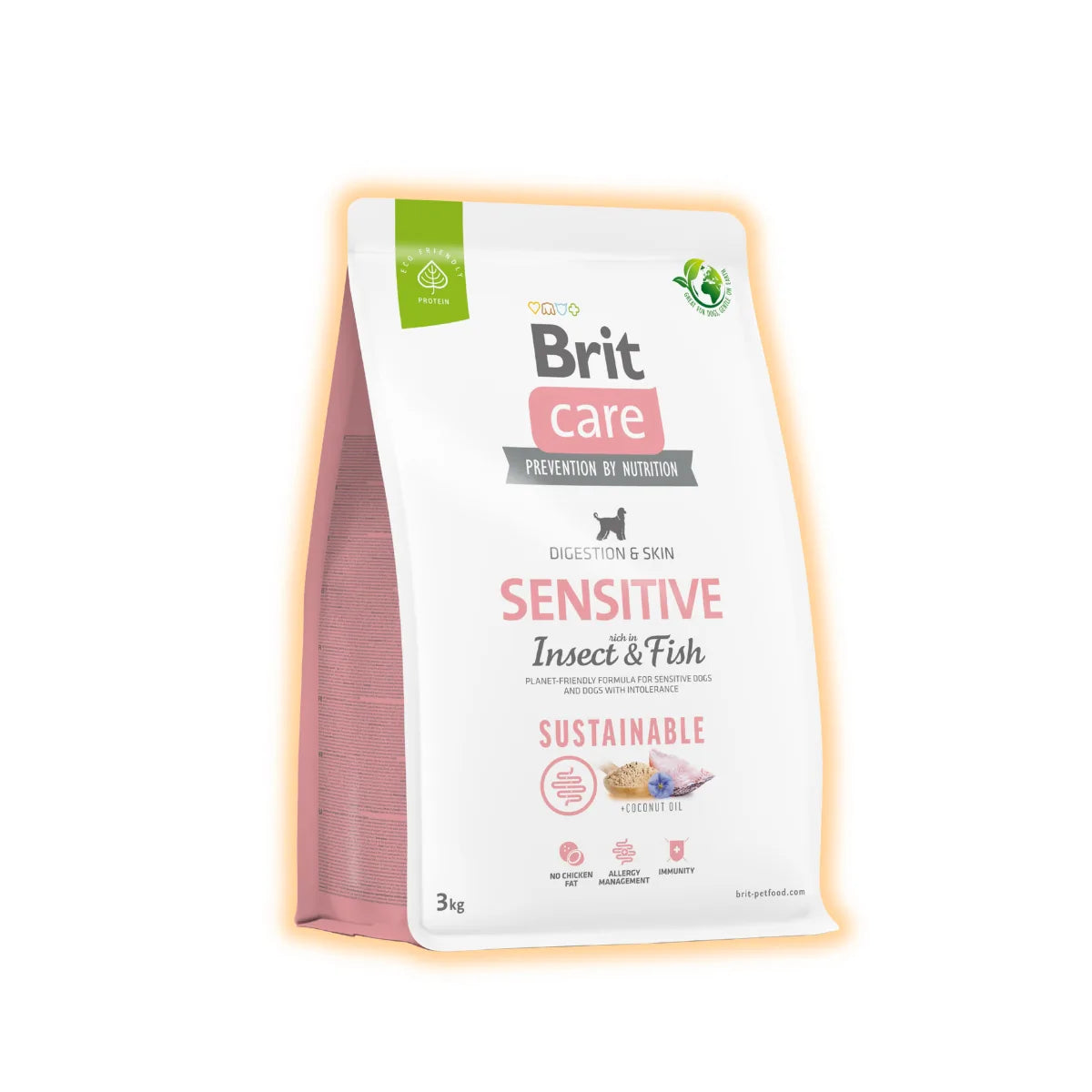 Cухий корм для собак Brit Care Sustainable Sensitive 3 кг - риба та комахи - pawow.com.ua