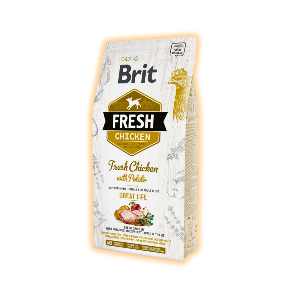 Cухий корм для собак Brit Fresh Chicken Great Life 2.5 кг - курка - pawow.com.ua