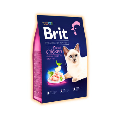 Сухий корм для котів Brit Premium by Nature Adult 8 кг - курка - pawow.com.ua