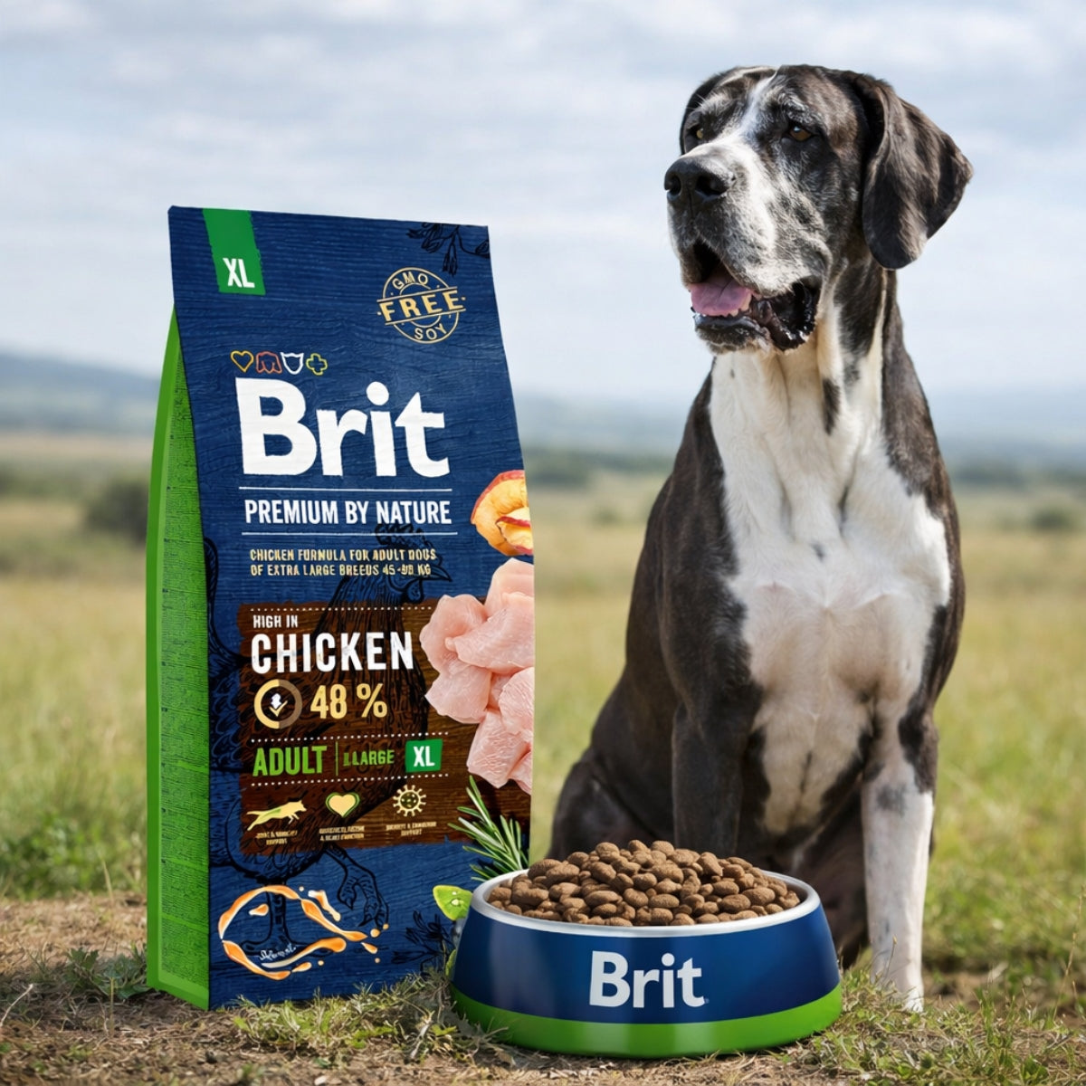 Cухий корм для собак Brit Premium Dog Adult XL - курка, промофото - pawow.com.ua