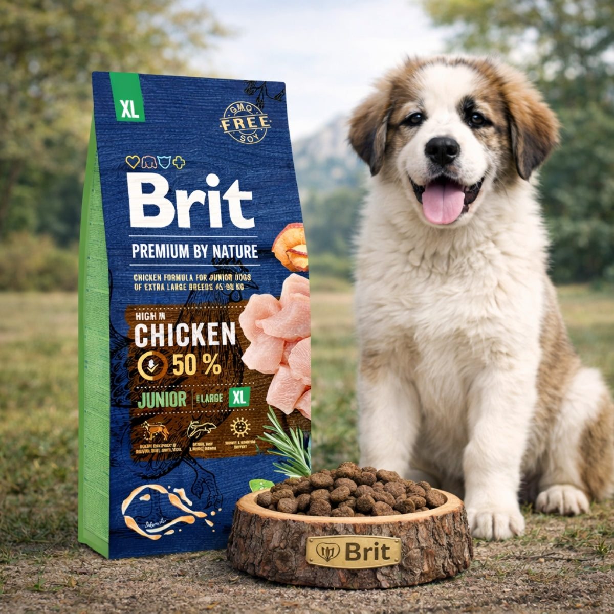 Cухий корм для цуценят Brit Premium Dog Junior XL - курка, промофото - pawow.com.ua