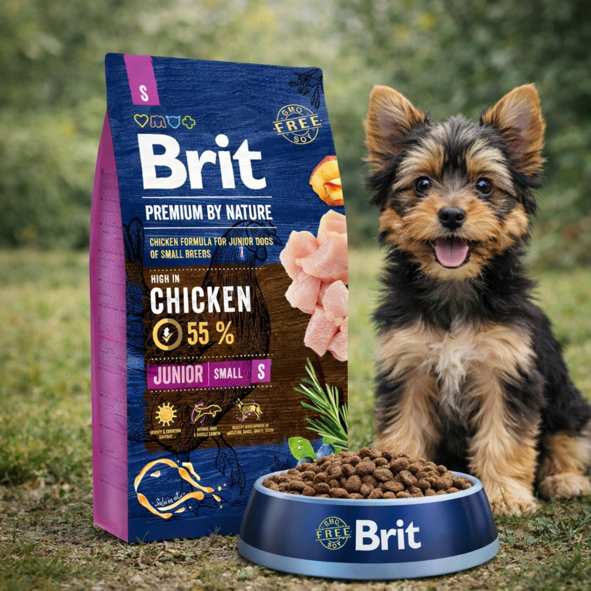 Cухий корм для цуценят Brit Premium Dog Junior S - курка, промофото - pawow.com.ua