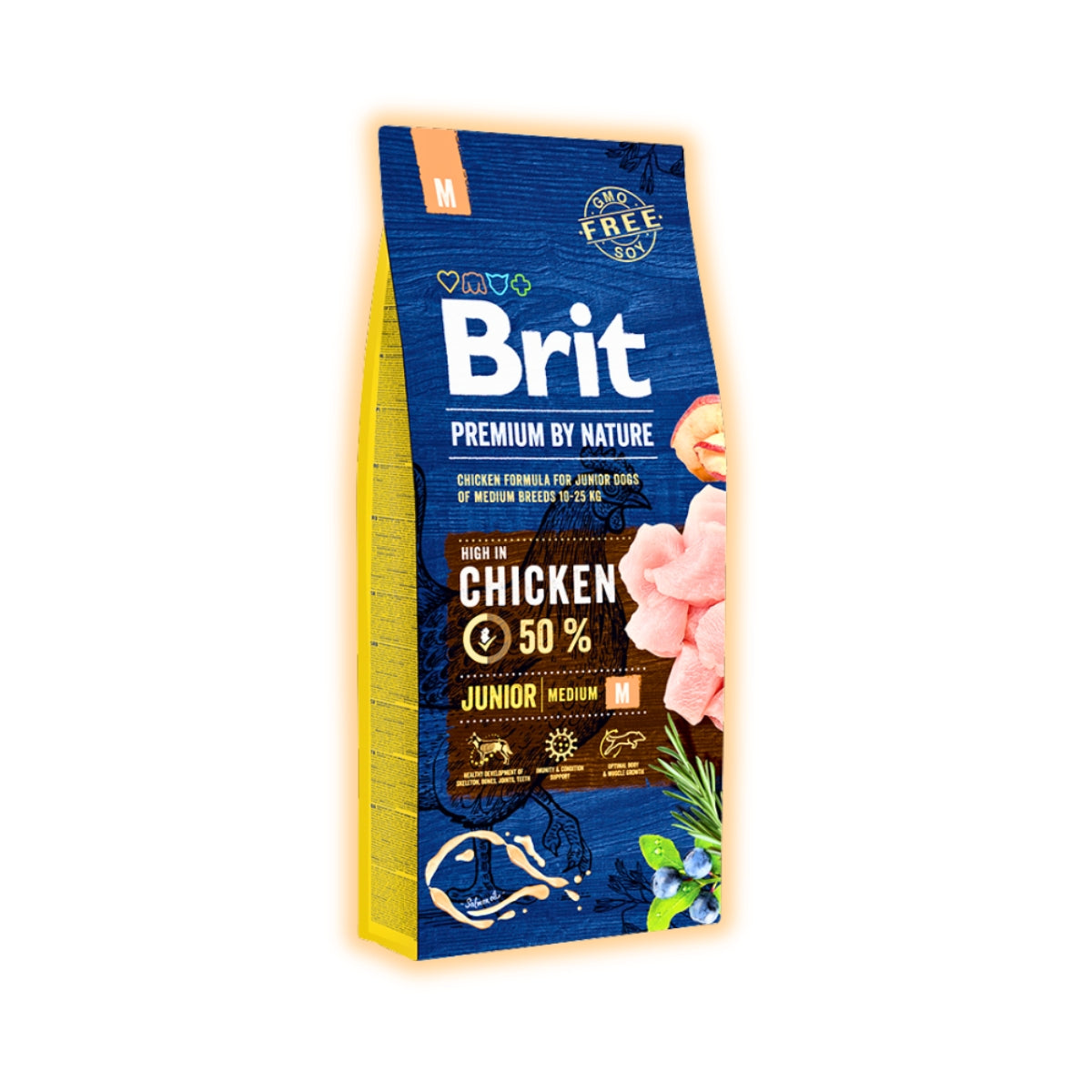 Cухий корм для цуценят Brit Premium Dog Junior M 15 кг - курка - pawow.com.ua