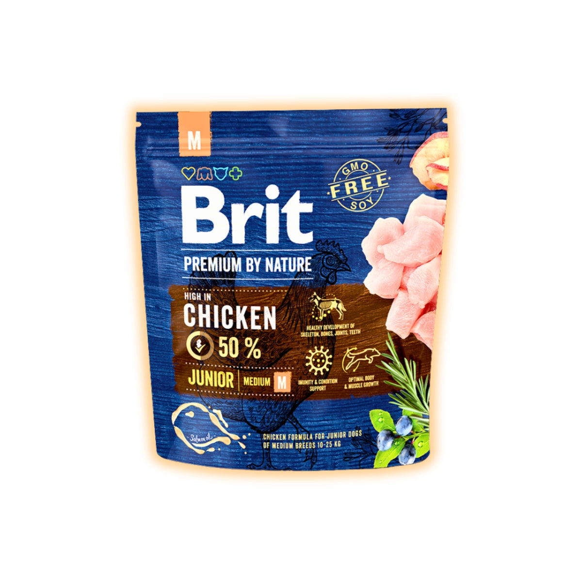 Cухий корм для цуценят Brit Premium Dog Junior M 1 кг - курка - pawow.com.ua
