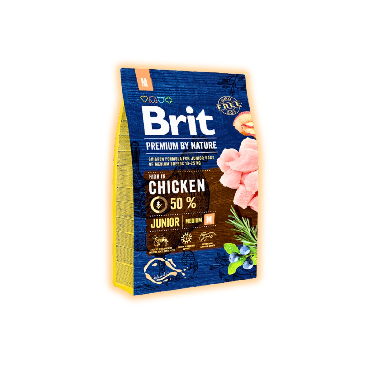 Cухий корм для цуценят Brit Premium Dog Junior M 3 кг - курка - pawow.com.ua