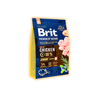Cухий корм для цуценят Brit Premium Dog Junior M 3 кг - курка - pawow.com.ua