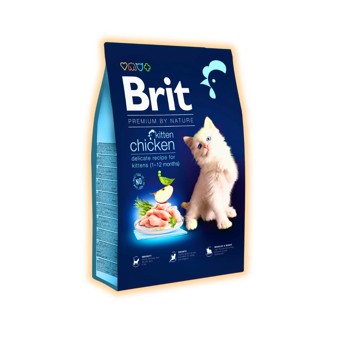 Cухий корм для кошенят Brit Premium by Nature Cat Kitten 8 кг - курка - pawow.com.ua