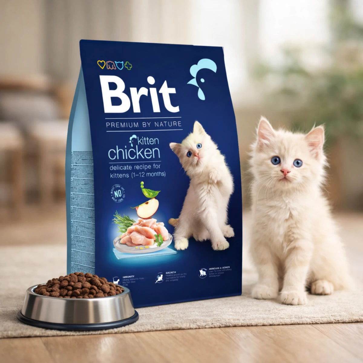 Cухий корм для кошенят Brit Premium by Nature Cat Kitten - курка, промофото - pawow.com.ua