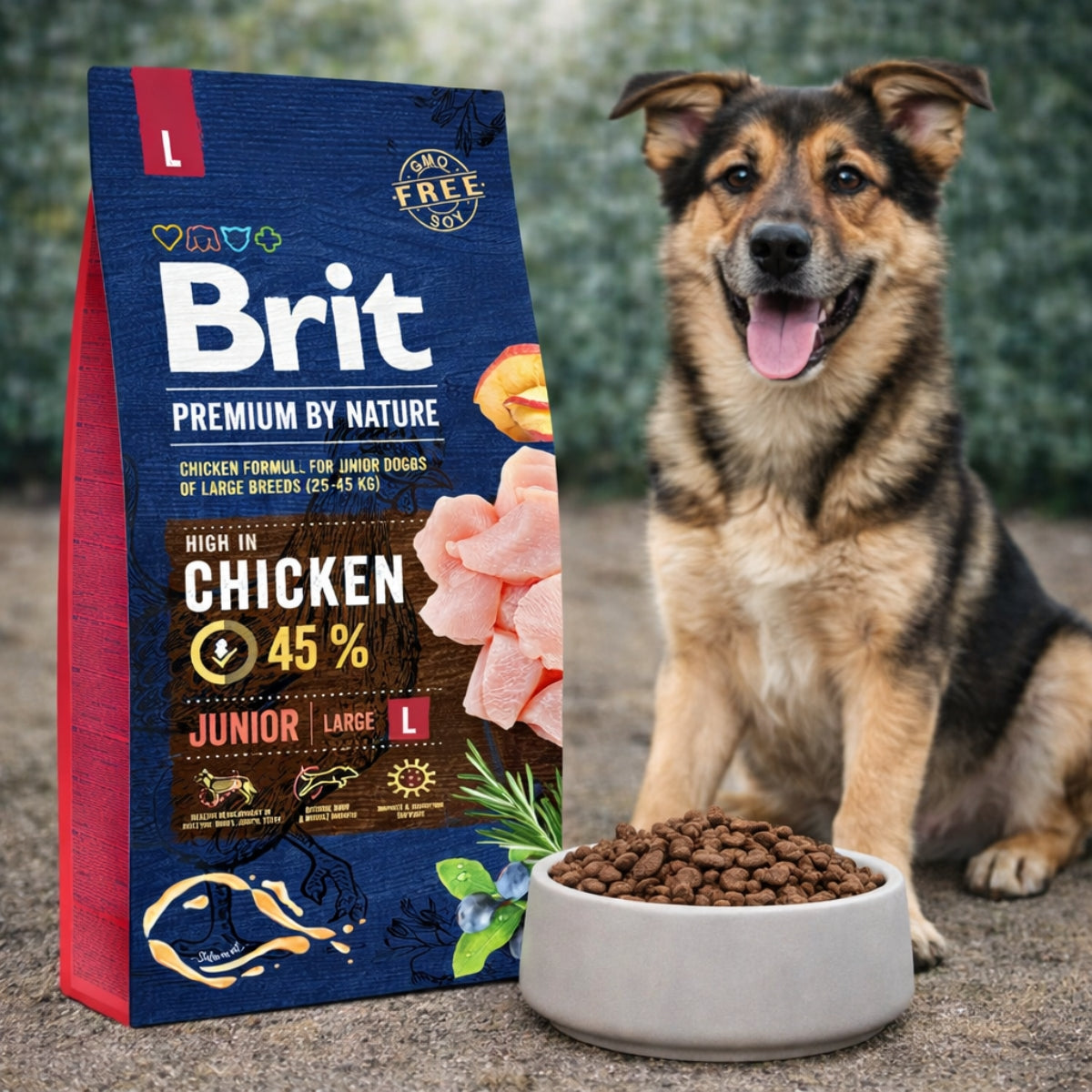 Cухий корм для цуценят Brit Premium Dog Junior L – курка, промофото - pawow.com.ua