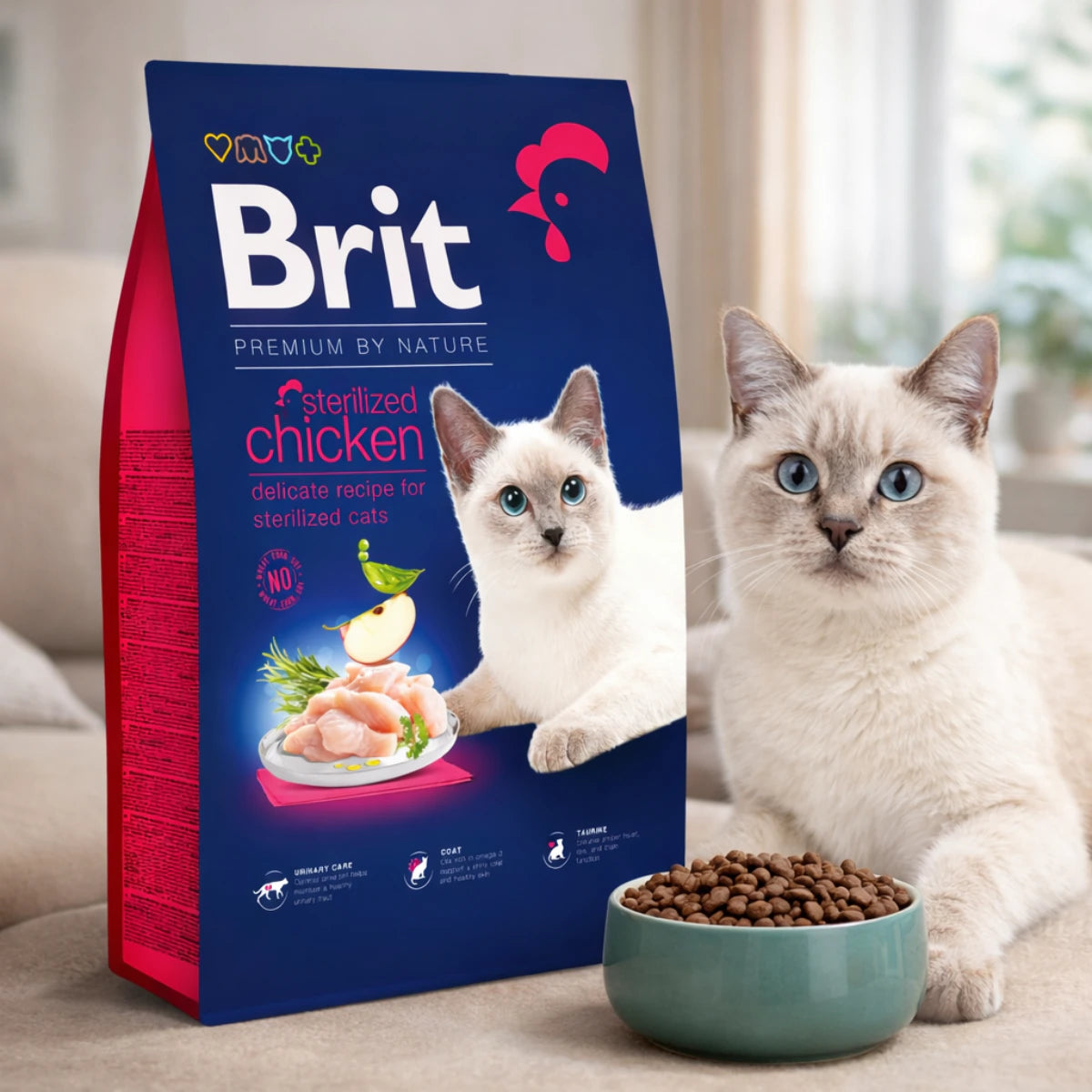 Сухий корм для котів Brit Premium by Nature Cat Sterilised - курка, промофото - pawow.com.ua