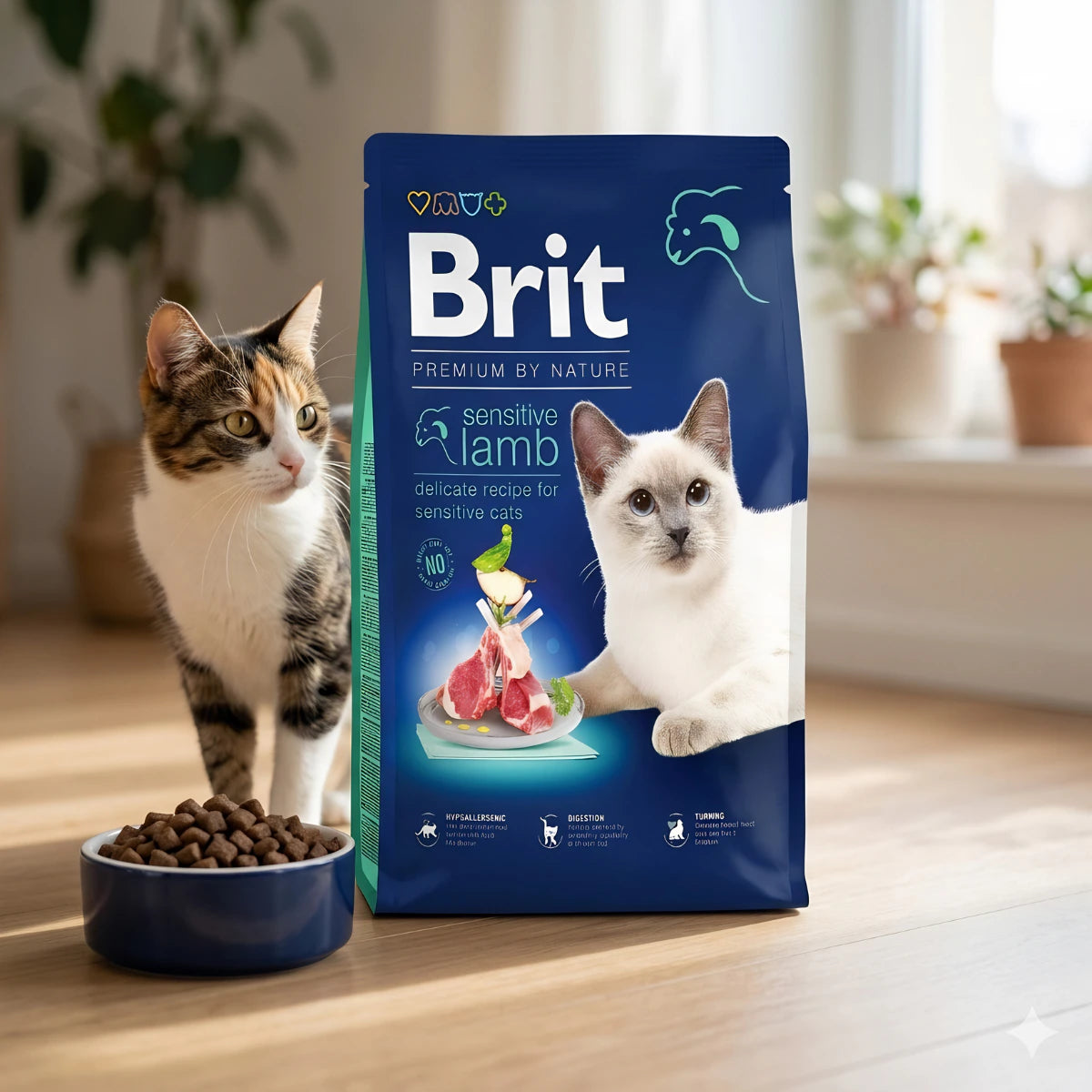 Сухий корм для котів Brit Premium by Nature Sensitive - ягня, промофото - pawow.com.ua