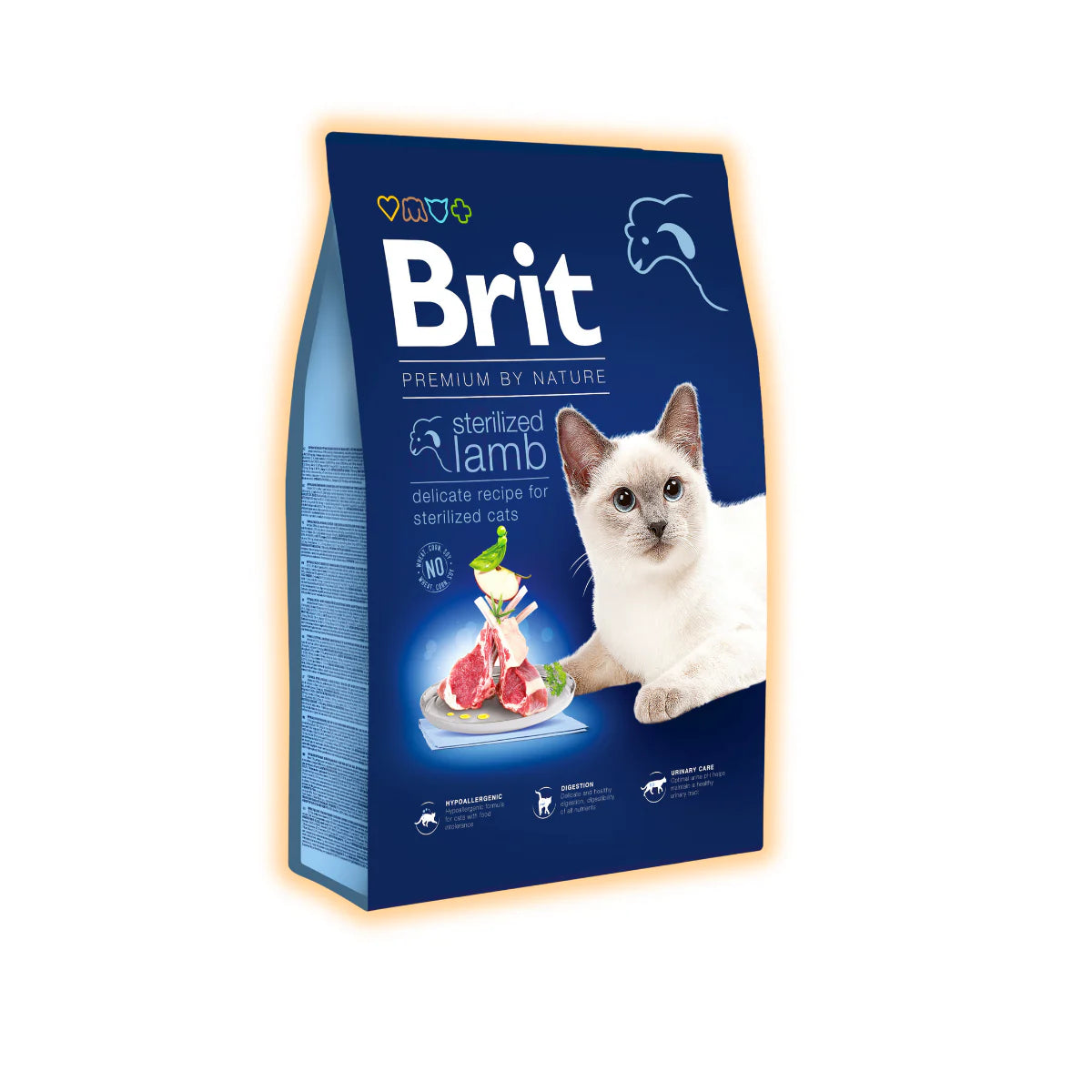 Сухий корм для котів Brit Premium by Nature Cat Sterilized 8 кг - ягня - pawow.com.ua