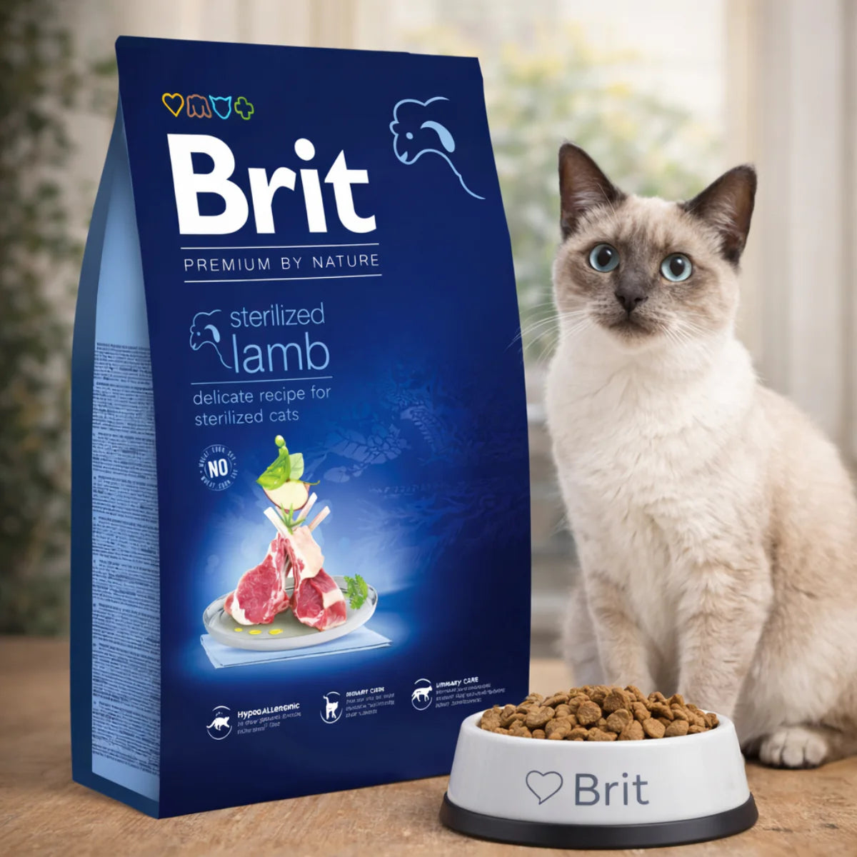 Сухий корм для котів Brit Premium by Nature Cat Sterilized - ягня, промофото - pawow.com.ua
