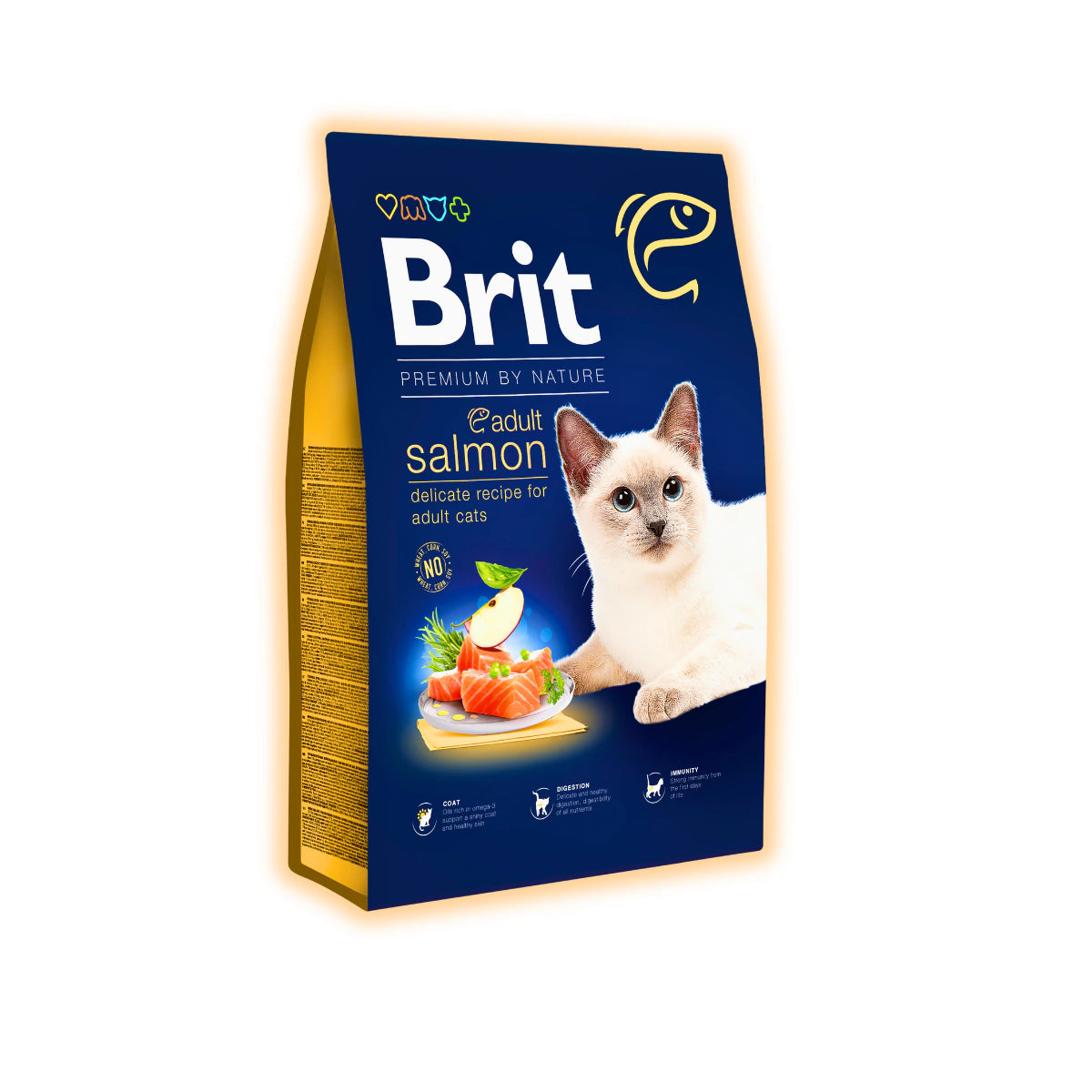 Сухий корм для котів Brit Premium by Nature Adult 8 кг - лосось - pawow.com.ua