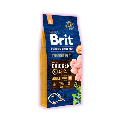 Brit Premium Dog Adult M сухий корм для собак 15 кг - курка