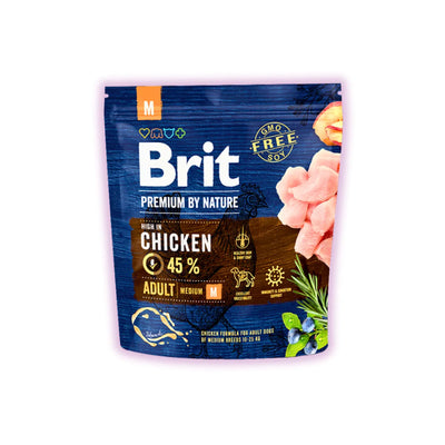 Brit Premium Dog Adult M сухий корм для собак 1 кг - курка
