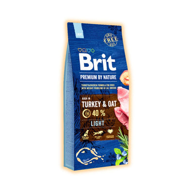 Brit Premium Light сухий корм для собак 15 кг - індичка - pawow.com.ua