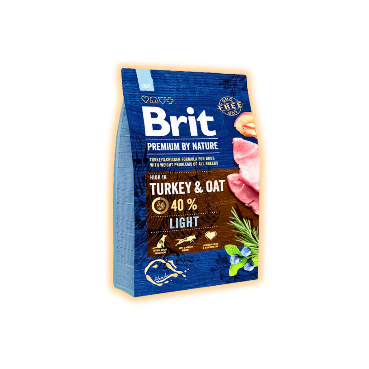 Brit Premium Light сухий корм для собак 3 кг - індичка - pawow.com.ua