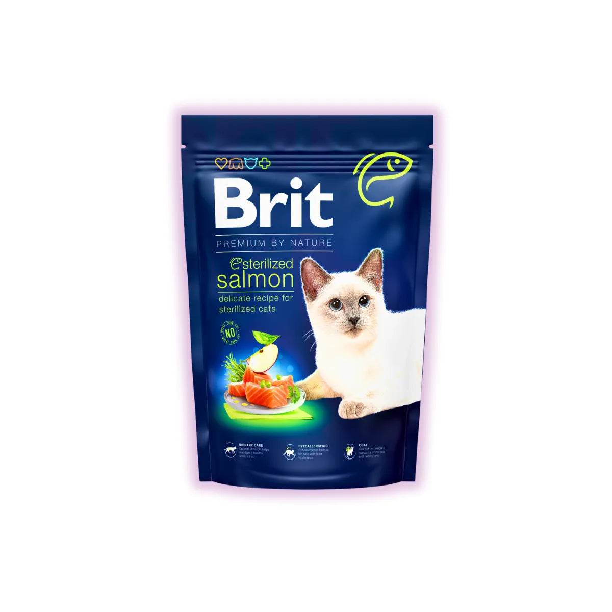 Brit Premium Cat by Nature Sterilized Salmon сухий корм для стерилізованих котів 1,5 кг - лосось