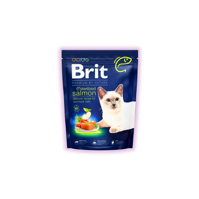 Brit Premium Cat by Nature Sterilized Salmon сухий корм для стерилізованих котів 300 г - лосось