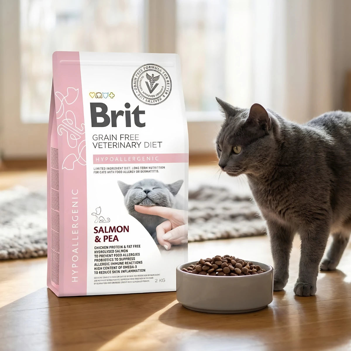 Сухий корм для котів Brit GF Veterinary Diet Hypoallergenic - лосось та горох - pawow.com.ua