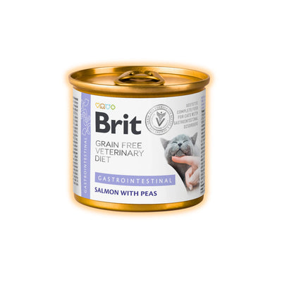 Вологий корм для котів Brit GF Veterinary Diet Gastrointestinal 200 г - лосось та горох - pawow.com.ua