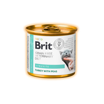 Вологий корм для котів Brit GF Veterinary Diet Struvite 200 г - індичка та горох - pawow.com.ua