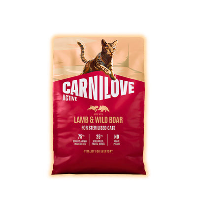 Корм сухий Carnilove Active Lamb & Wild Boar Sterilised для стерилізованих котів ягня і дикий кабан 2 кг - pawow.com.ua