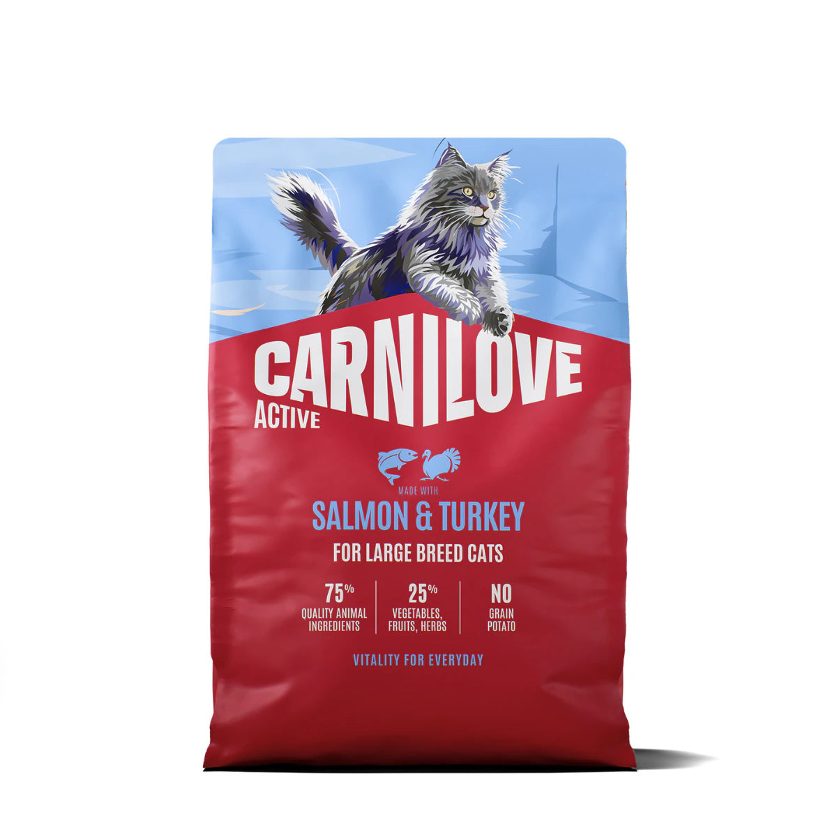 Корм сухий Carnilove Active Salmon & Turkey Large Breed для котів великих порід лосось та індичка 2 кг - pawow.com.ua