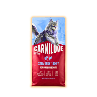 Корм сухий Carnilove Active Salmon & Turkey Large Breed для котів великих порід лосось та індичка 6 кг - pawow.com.ua