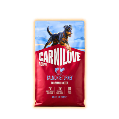 Корм сухий Carnilove Active Salmon & Turkey Small Breed для cобак малих порід лосось та індичка 4 кг - pawow.com.ua