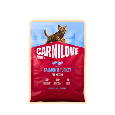 Корм сухий Carnilove Active Salmon & Turkey Kitten для кошенят лосось та індичка 2 кг - pawow.com.ua