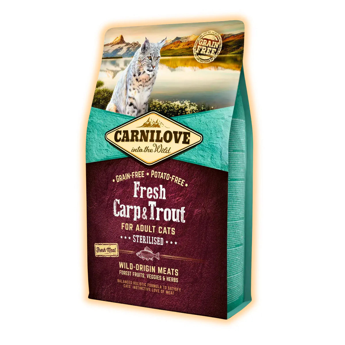 Сухий корм для котів Carnilove Fresh Carp & Trout Sterilised 2 кг - риба - pawow.com.ua