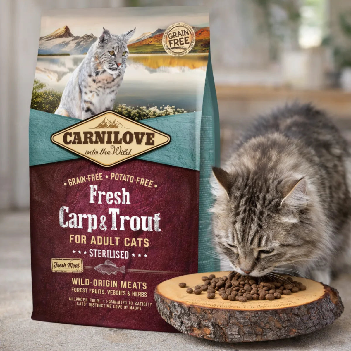 Сухий корм для котів Carnilove Fresh Carp & Trout Sterilised - риба, промофото - pawow.com.ua