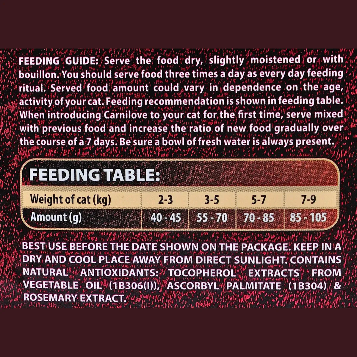 Carnilove Lamb & Wild Boar Sterilised сухий корм для котів - ягня та кабан, рекомендації щодо годування