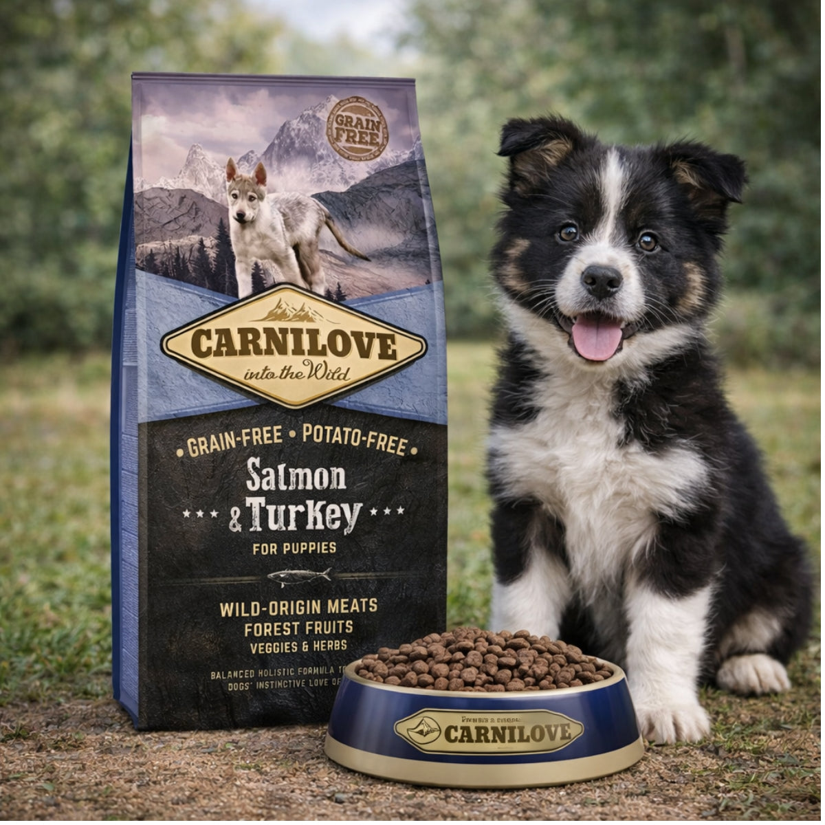 Cухий корм для цуценят Carnilove Salmon & Turkey Puppy - лосось та індичка, промофото - pawow.com.ua