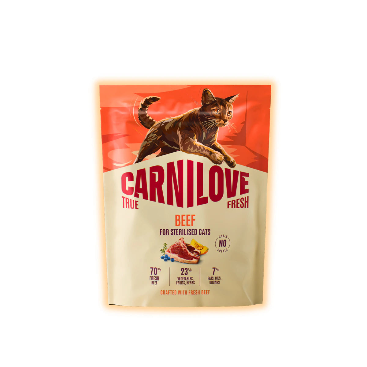 Корм сухий Carnilove True Fresh Beef Sterilised для стерилізованих котів яловичина 400 г - pawow.com.ua