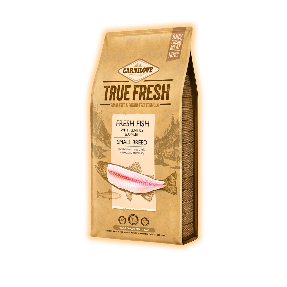 Cухий корм для собак Carnilove True Fresh Adult Small Breed 11,4 кг - риба, сочевиця та яблуко - pawow.com.ua