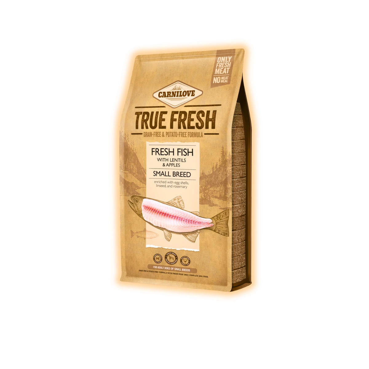 Cухий корм для собак Carnilove True Fresh Adult Small Breed 1,4 кг - риба, сочевиця та яблуко - pawow.com.ua