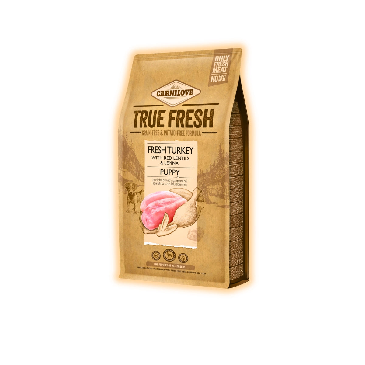 Cухий корм для цуценят Carnilove True Fresh Puppy 1,4 кг - індичка, червона сочевиця та ряска - pawow.com.ua