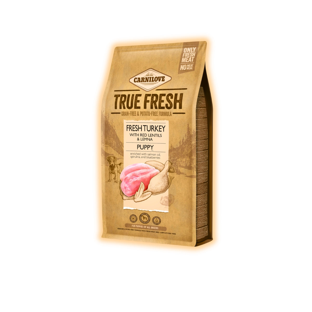 Cухий корм для цуценят Carnilove True Fresh Puppy 4 кг - індичка, червона сочевиця та ряска - pawow.com.ua