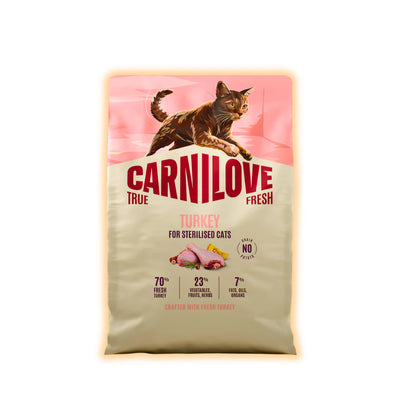 Корм сухий Carnilove True Fresh Turkey Sterilised для стерилізованих котів індичка 2 кг - pawow.com.ua