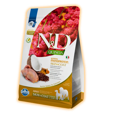 Farmina N&D Quinoa Dog Adult Medium & Maxi Skin & Coat Quail & Coconut 2.5 кг - pawow.com.ua