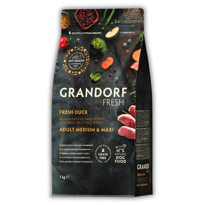 Сухий корм Grandorf Fresh Duck & Sweet Potato Adult Dog Medium & Maxi Breeds 1 кг